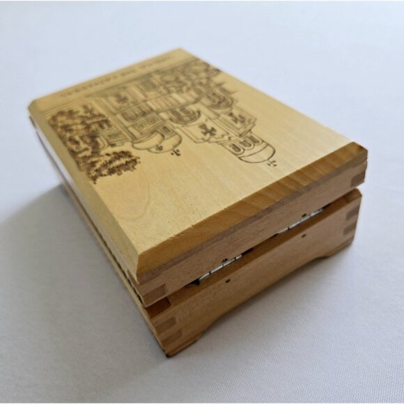 Vintage Wooden Trinket Box Varna Cathedral Handcarved Bohemian Keepsake Bulgaria - Picture 9 of 12